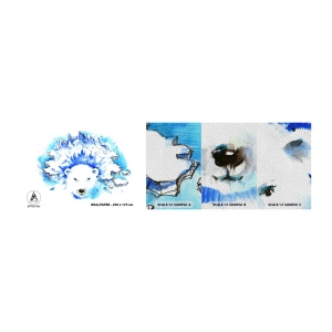 Fotobehang Monster Premium Sand - De koning van het Noordpoolgebied in een ijskroon - Abstractie, Ijsbeer, Antarctica - 100x30 cm