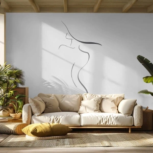 Zelfklevend Fotobehang Deluxe Sticker - Ongrijpbaar als een golf - Abstractie, Vrouwenlichaam, Vrouw In Een Hoed - 100x70 cm