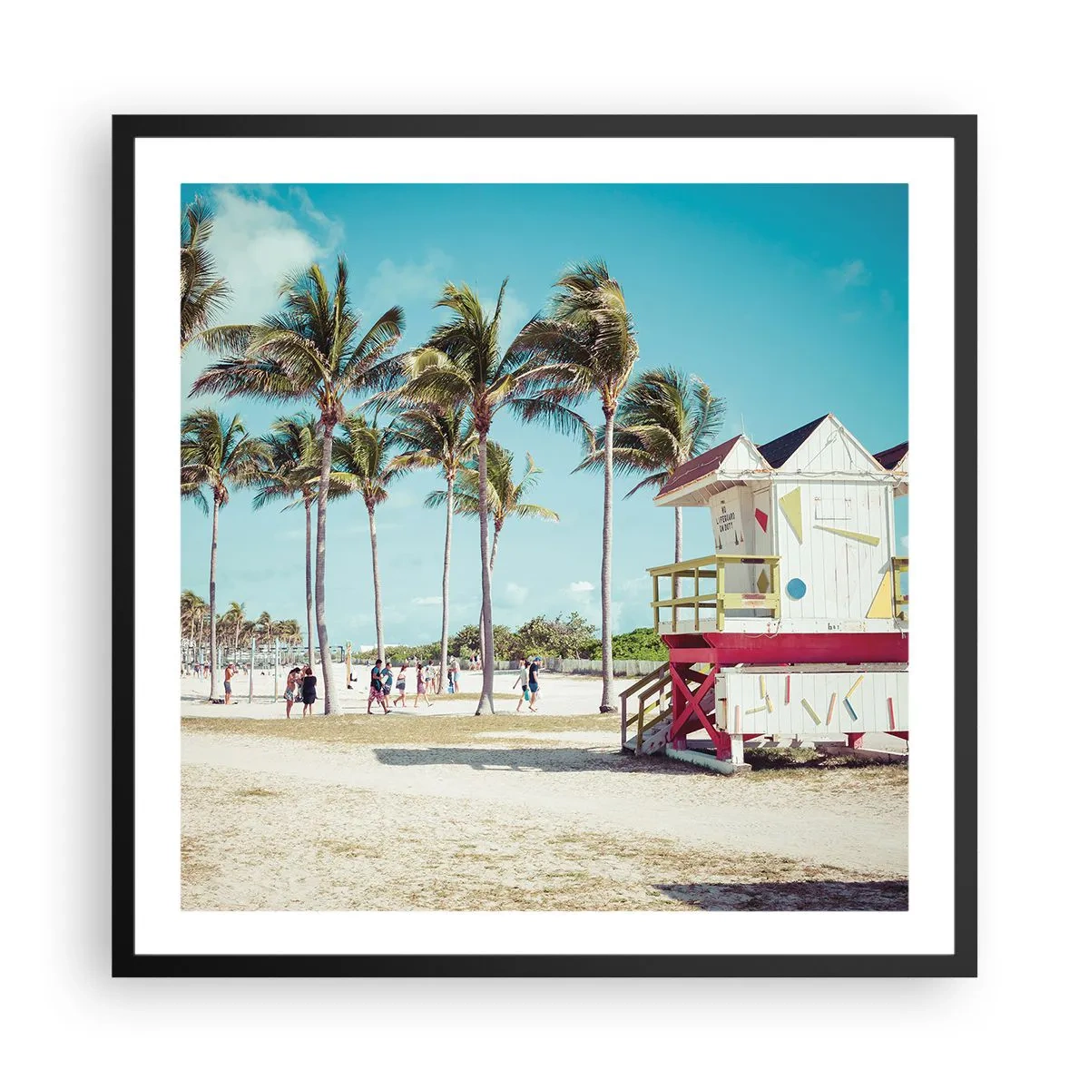 Poster in een zwarte lijst - Je hebt een mooie dag voor de boeg - 60x60 cm