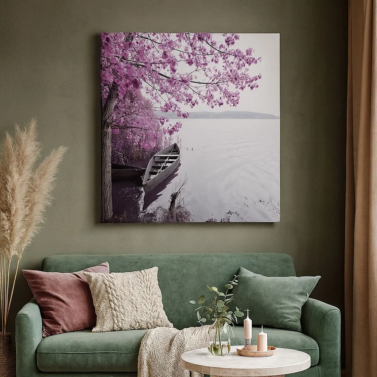 Schilderen op canvas - In roze stilte - 30x30 cm