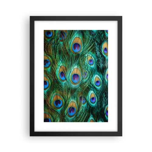 Poster in een zwarte lijst - Een pauwenooglook - 30x40 cm