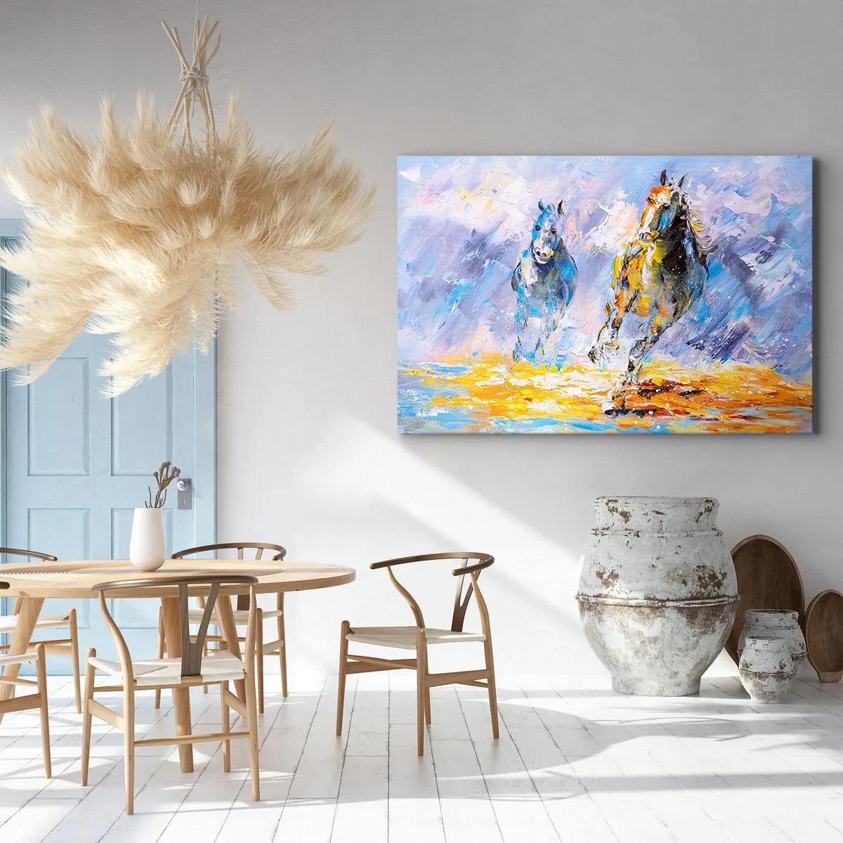 Schilderen op canvas - Galopperen door de schittering - 100x70 cm