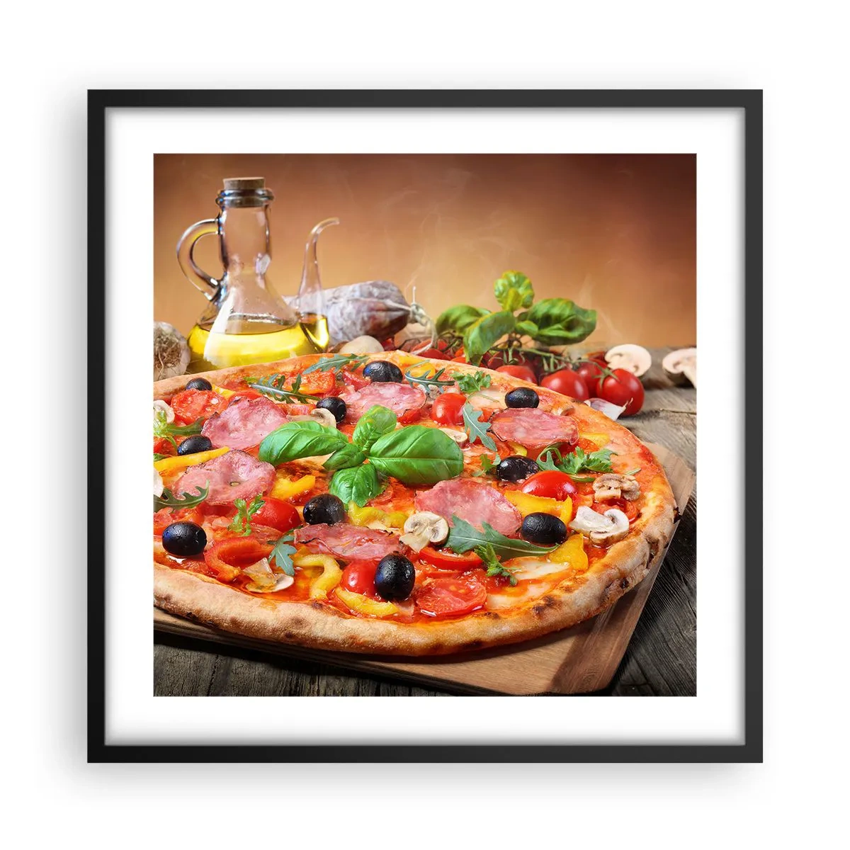 Poster in een zwarte lijst - Met echte Italiaanse smaak - 50x50 cm