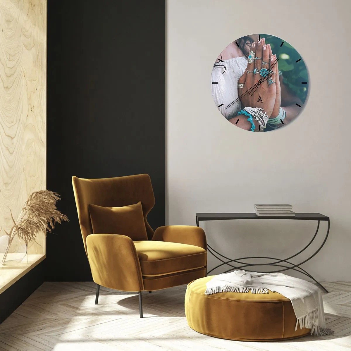 Wandklok - Klok - Welkom in het centrum van het zijn - 30x30 cm