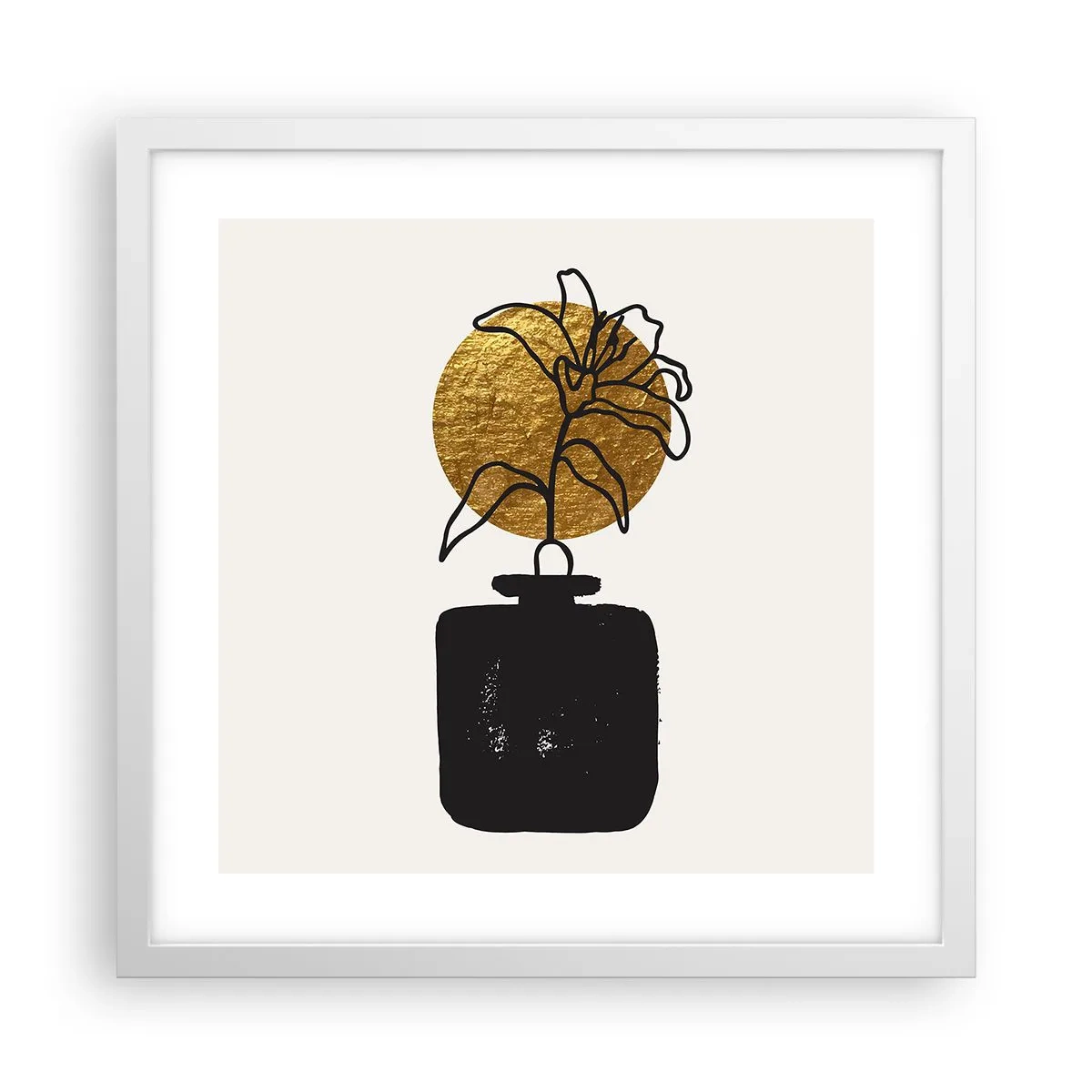 Poster in een witte lijst - Schoonheid is goud waard - 40x40 cm