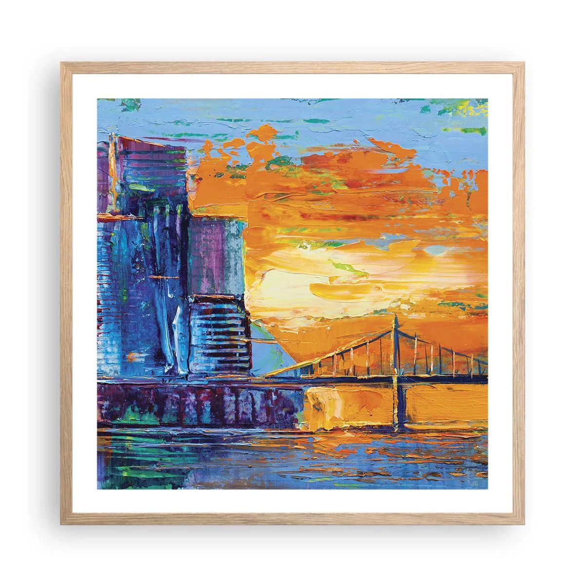 Een poster in een licht eiken lijst - Cultuur en natuur - 60x60 cm