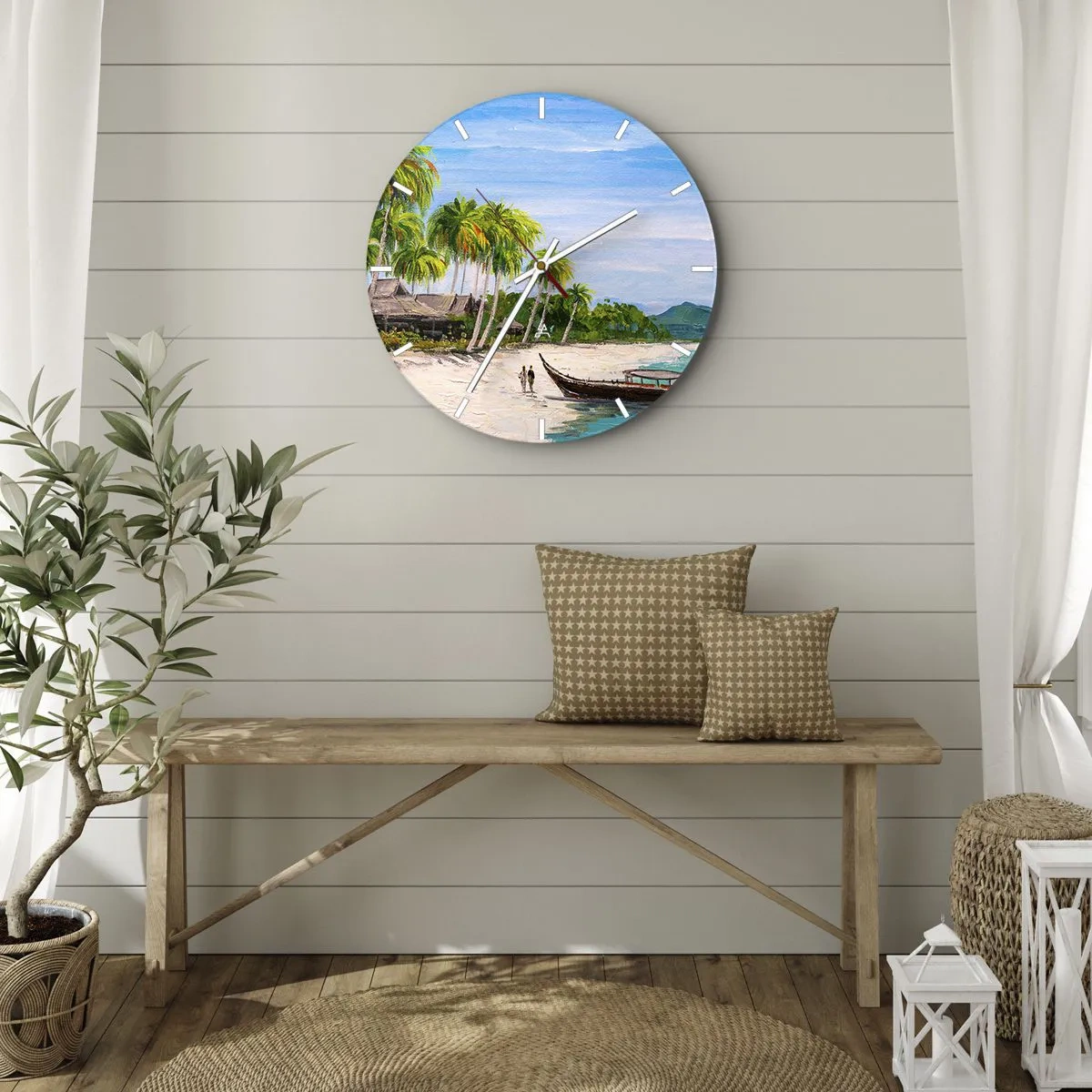 Wandklok - Klok - Een exotische droom - 40x40 cm