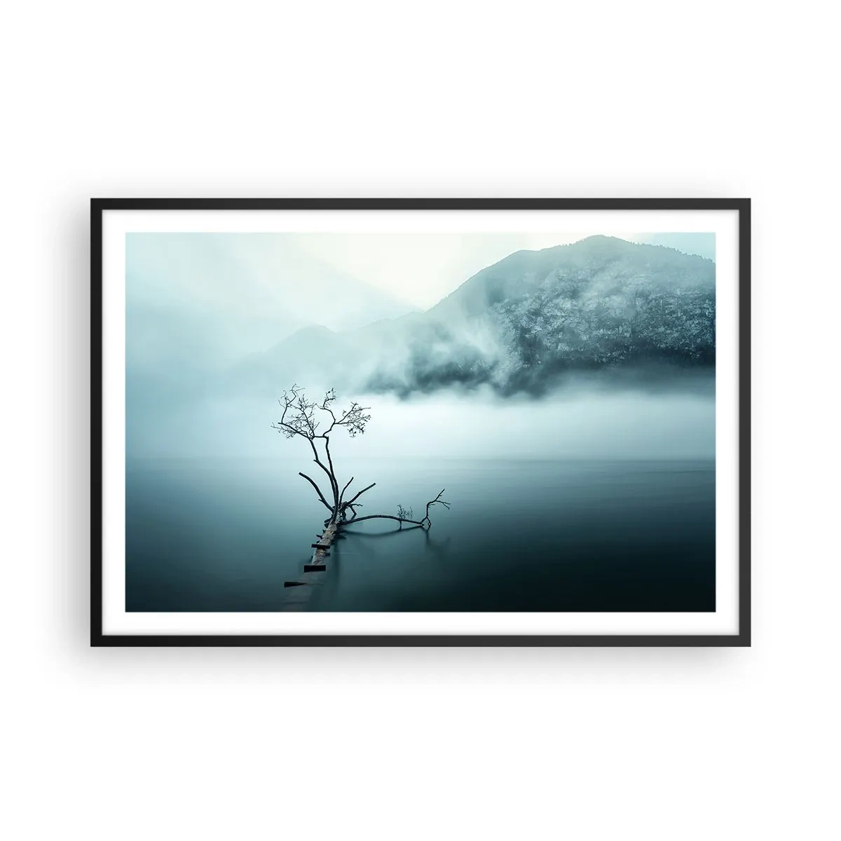 Poster in een zwarte lijst - Van water en mist - 91x61 cm