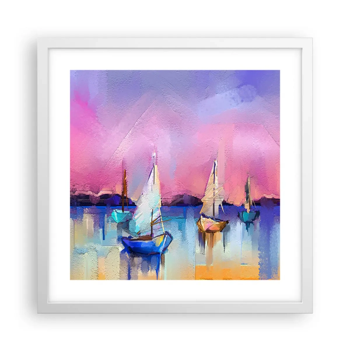 Poster in een witte lijst - Richting: breed water - 40x40 cm
