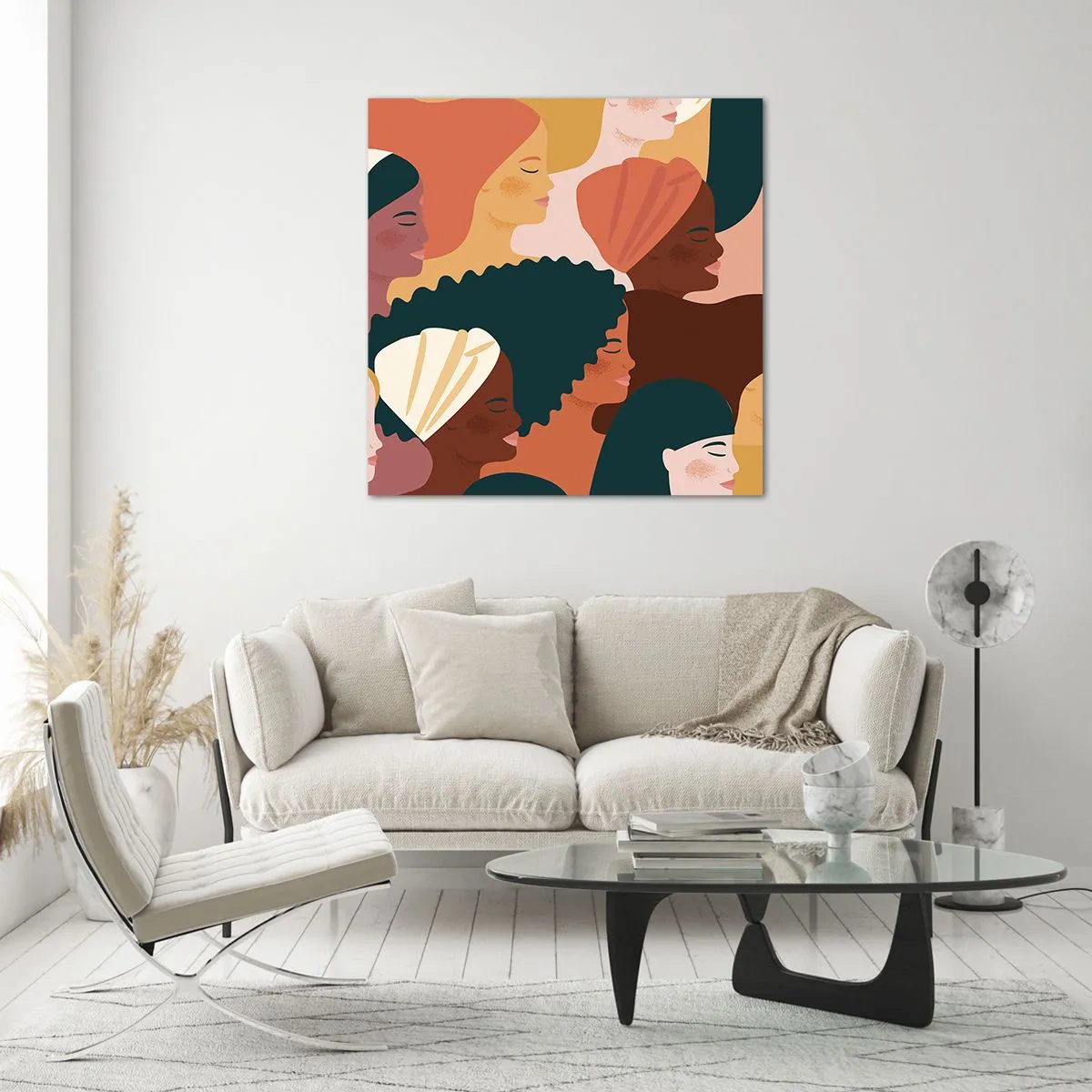 Schilderen op glas - Alleen vrouwelijkheid - 50x50 cm