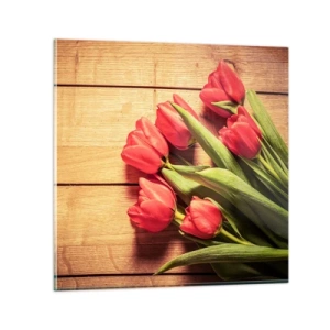 Schilderen op glas - Lente bekentenis - 60x60 cm