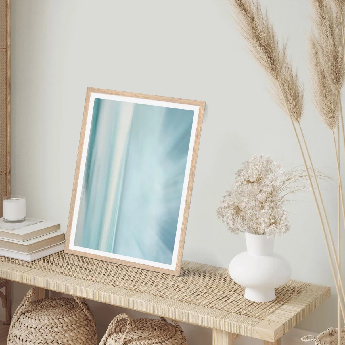 Een poster in een licht eiken lijst - Vrede tot aan de horizon - 30x40 cm