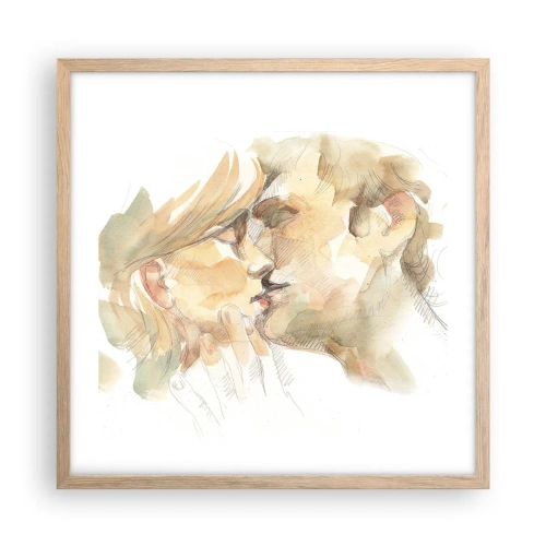 Een poster in een licht eiken lijst - De helft gevonden? - 50x50 cm