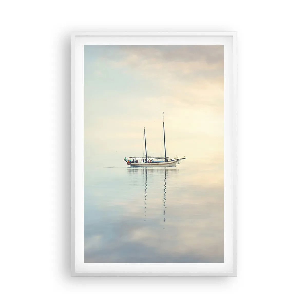 Poster in een witte lijst - In een zee van stilte - 61x91 cm