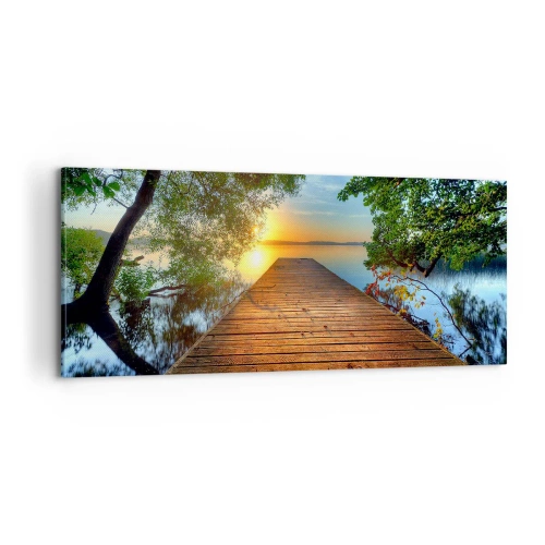 Schilderen op canvas - Neem de tijd, ga zitten - 100x40 cm