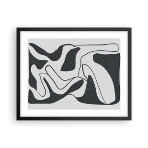 Poster in een zwarte lijst - Abstract doolhofplezier - 50x40 cm