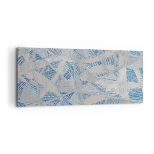 Schilderen op canvas - In een blauwgrijs labyrint - 100x40 cm