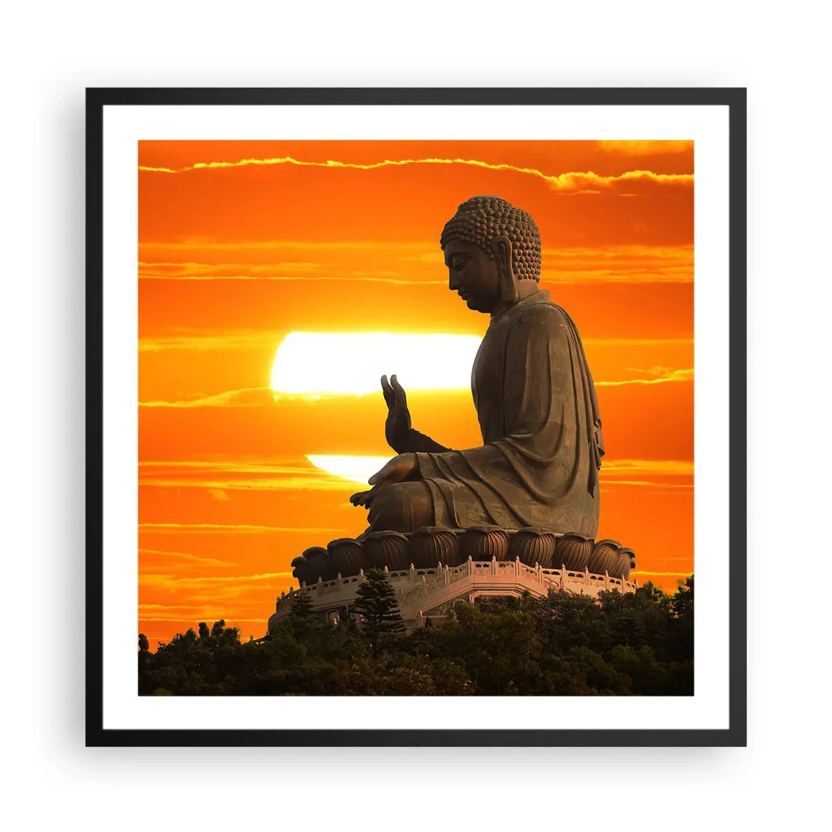 Poster in een zwarte lijst - Geen angst voor de wereld - 60x60 cm