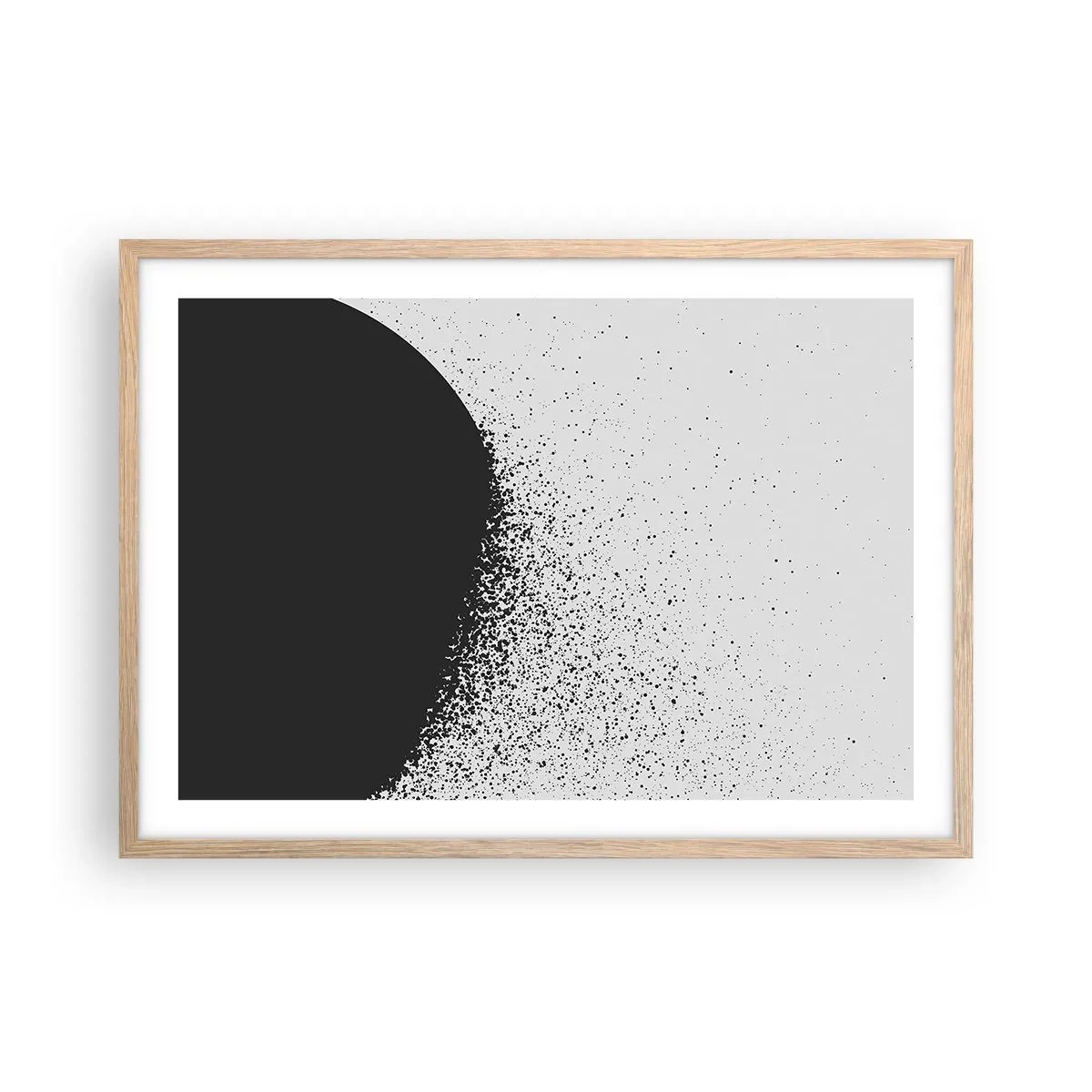 Een poster in een licht eiken lijst - Beweging van moleculen - 70x50 cm