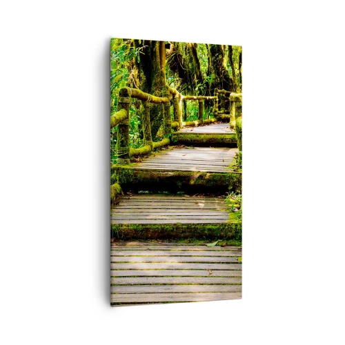 Schilderen op canvas - Door de gang van groen - 55x100 cm