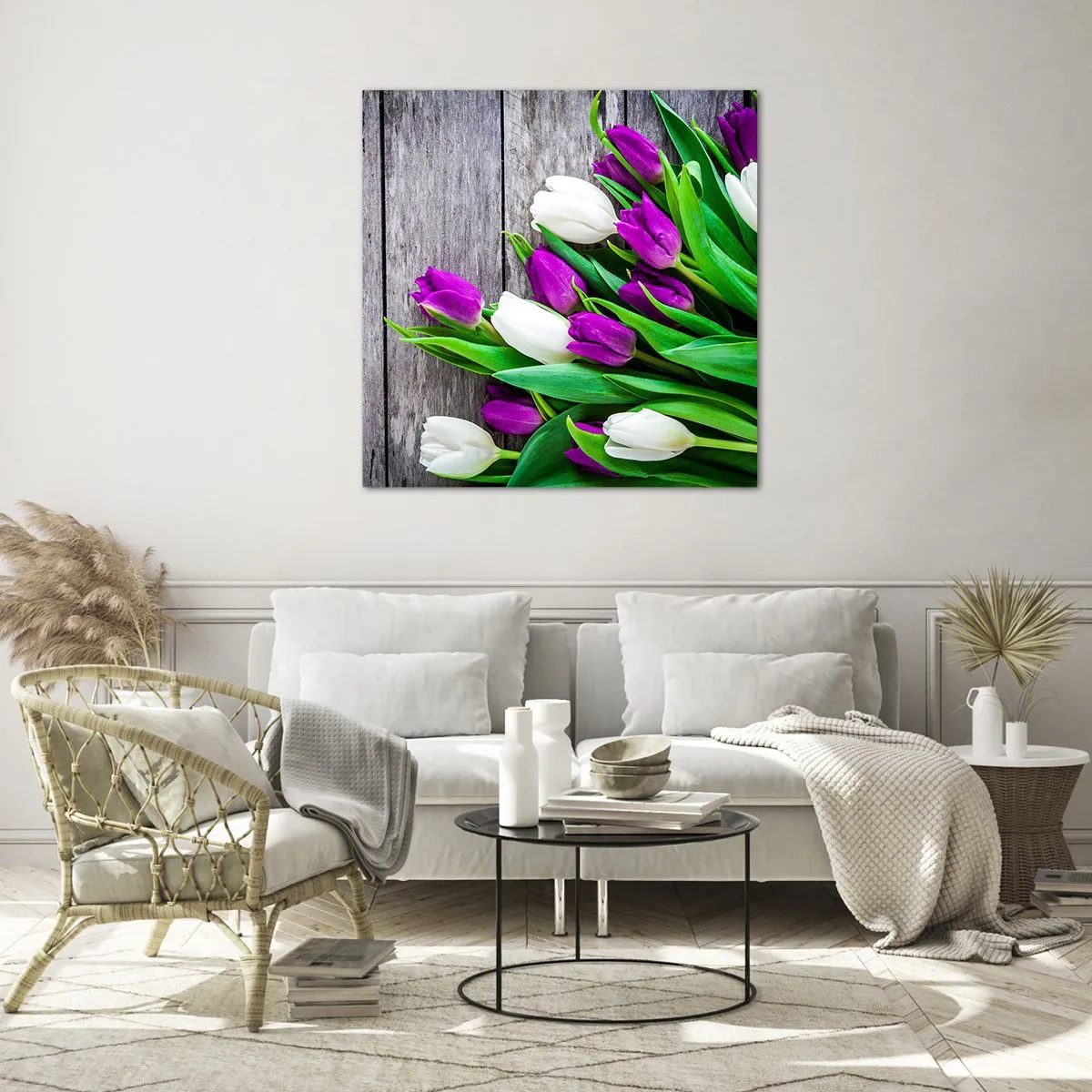 Schilderen op glas - Op de dag van een voorjaarsvakantie - 70x70 cm