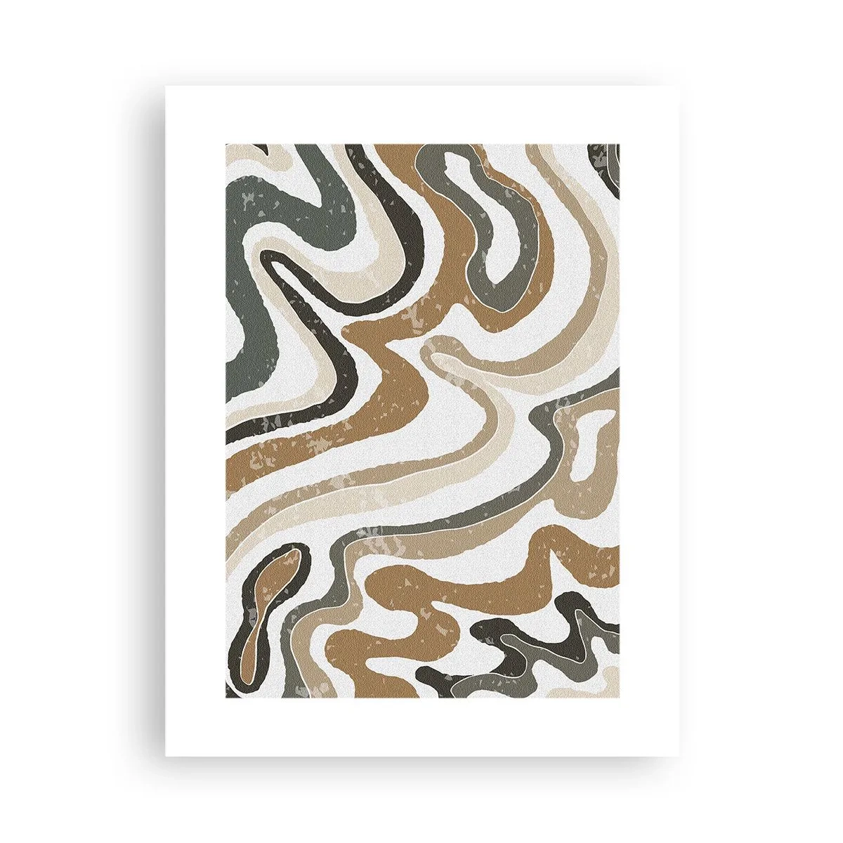 Poster - Meanders van aardekleuren - 30x40 cm