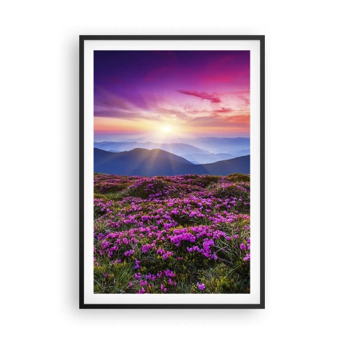 Poster in een zwarte lijst - Kruiden roken naar verse trossen van de velden - 61x91 cm