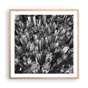 Een poster in een licht eiken lijst - Nog steeds hoger en hoger - 60x60 cm