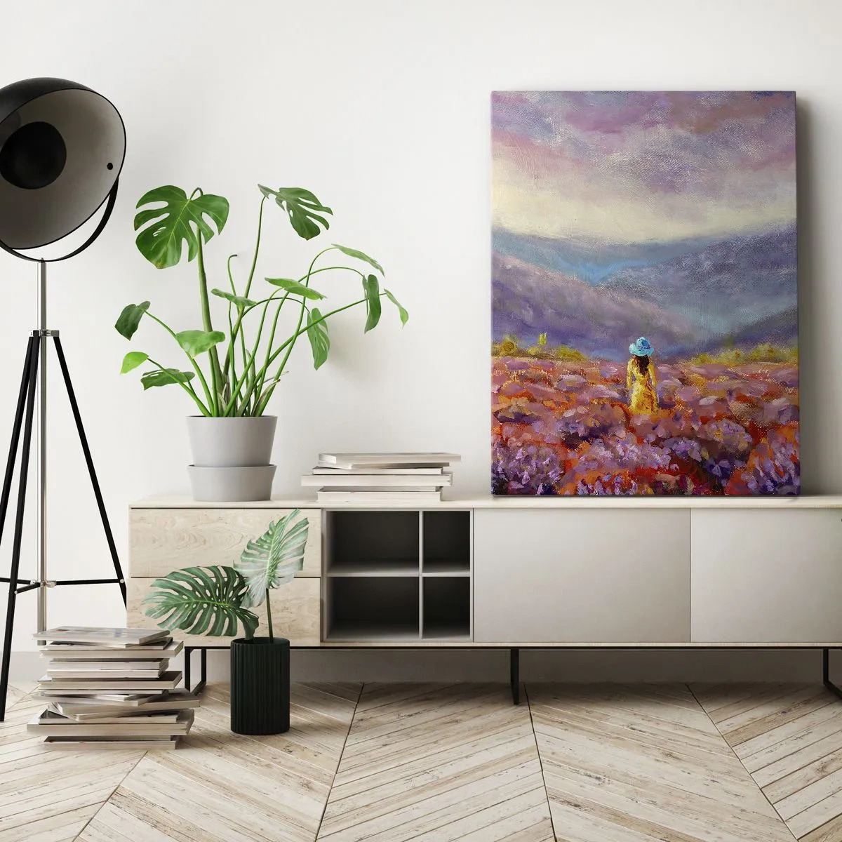 Schilderen op canvas - In een lavendelwereld - 50x70 cm