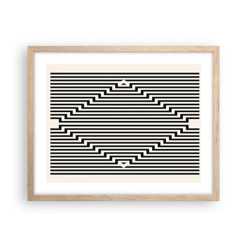 Een poster in een licht eiken lijst - Geometrische illusie - 50x40 cm