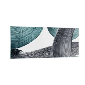 Schilderen op glas - Smaragdgroene en zwarte paden - 100x40 cm