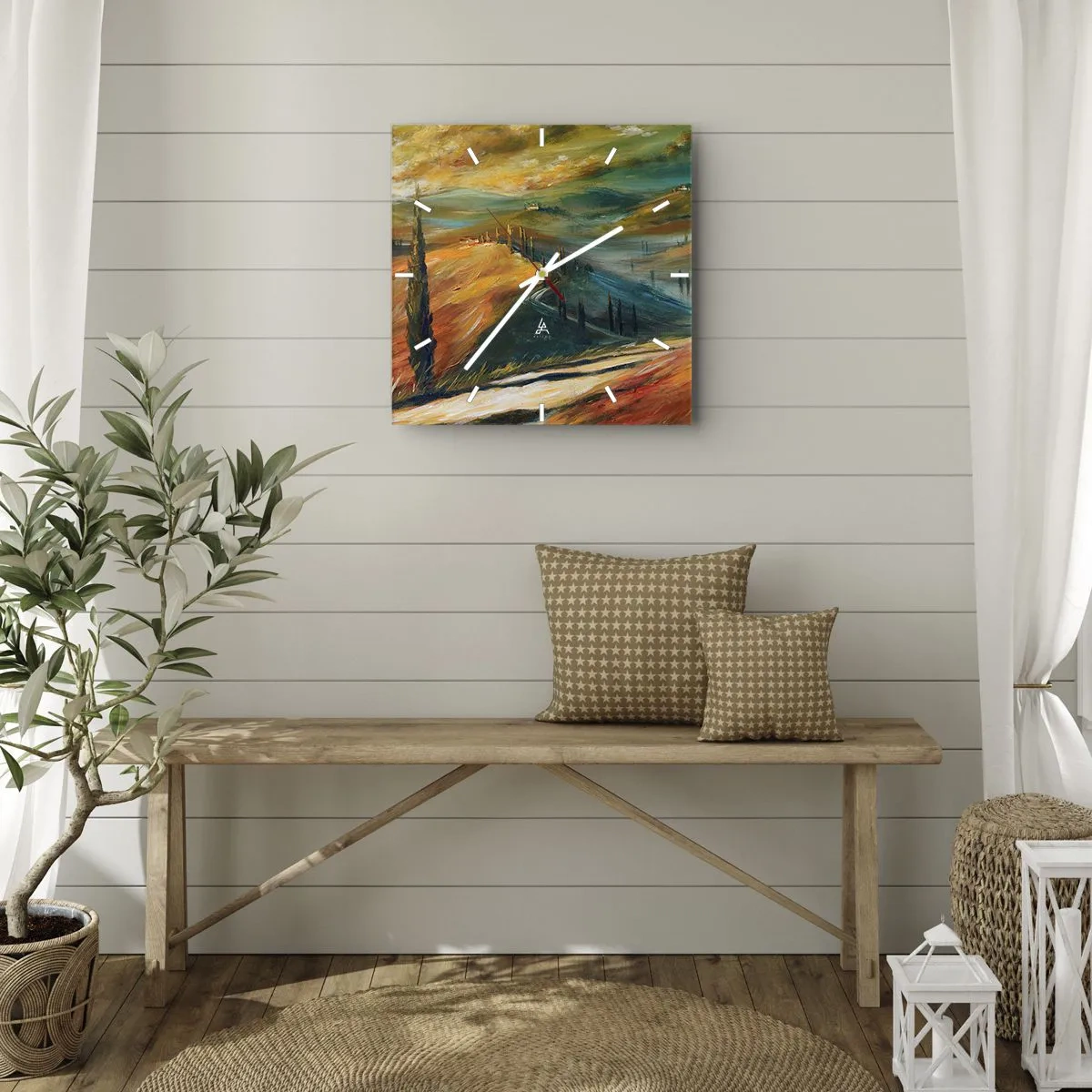 Wandklok - Klok - Toscaans landschap - 30x30 cm