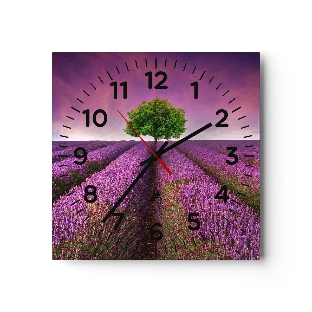 Wandklok - Klok - Op lavendelvelden - 30x30 cm