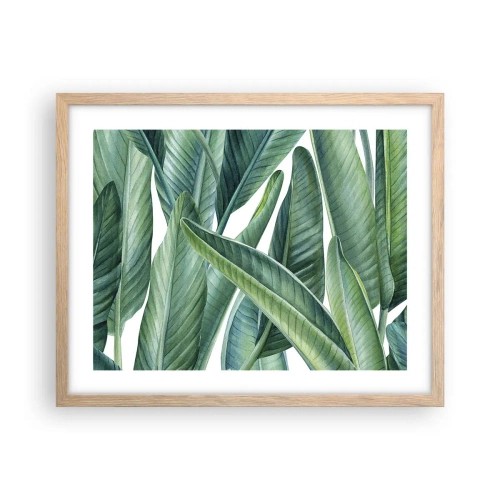 Een poster in een licht eiken lijst - Groen zelf - 50x40 cm