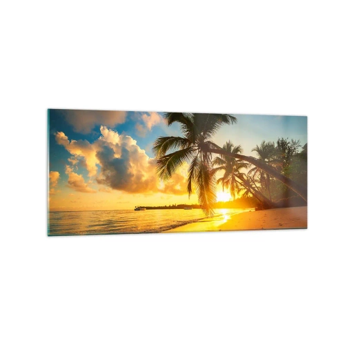Schilderen op glas - Caribische droom - 120x50 cm