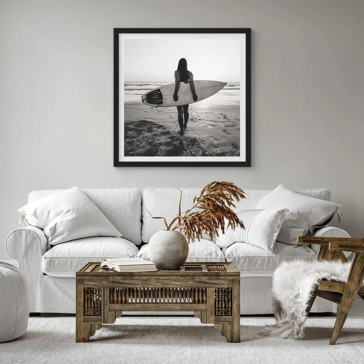 Poster in een zwarte lijst - De dochter van de zeegolf - 30x30 cm