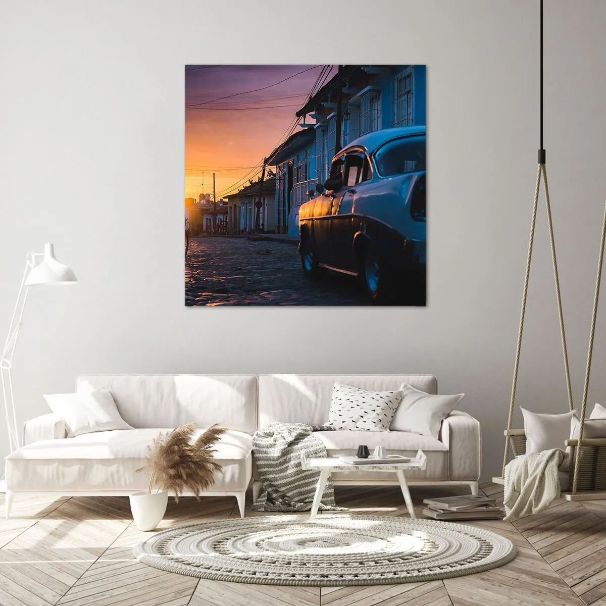 Schilderen op canvas - De tijd vertraagt hier - 40x40 cm