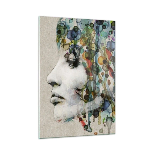 Schilderen op glas - Ze kwam uit het grijs - 50x70 cm