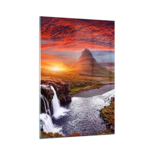 Schilderen op glas - Een zicht op Midden-aarde - 80x120 cm