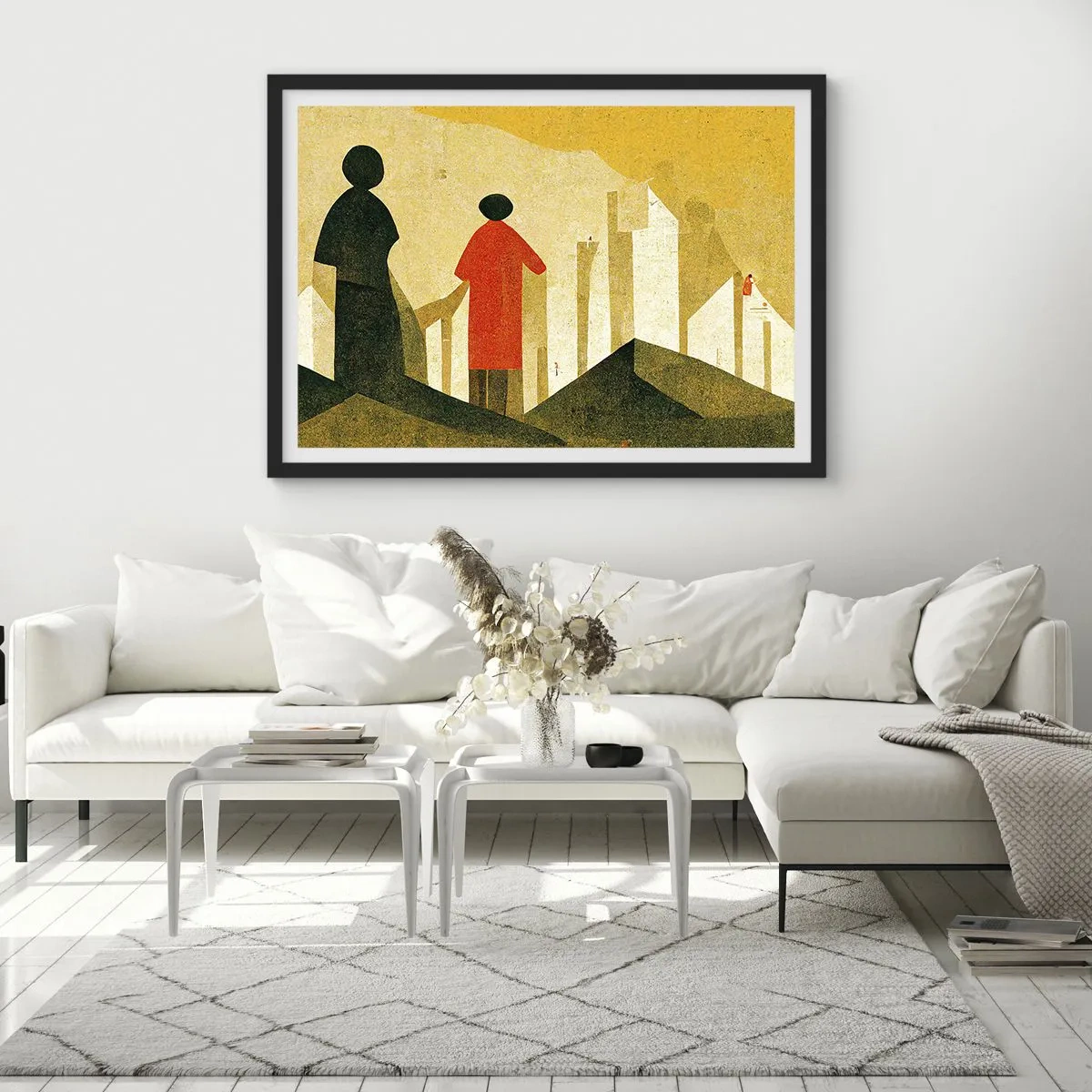 Poster in een zwarte lijst - Er is nog een lange weg te gaan - 70x50 cm