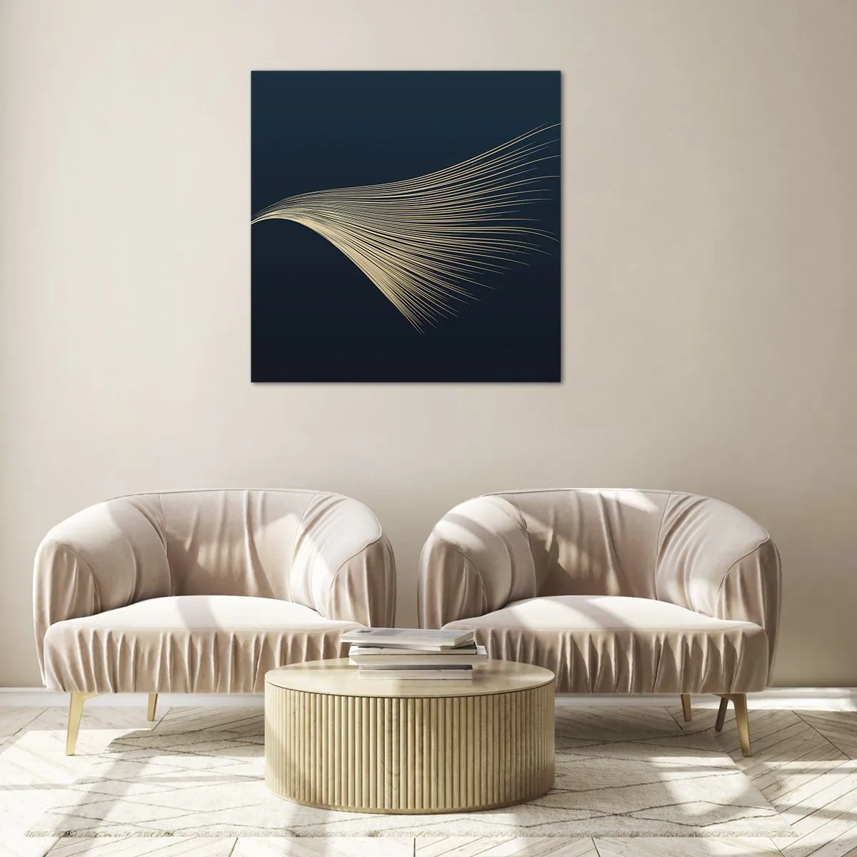 Schilderen op glas - Als het haar van een engel - 70x70 cm