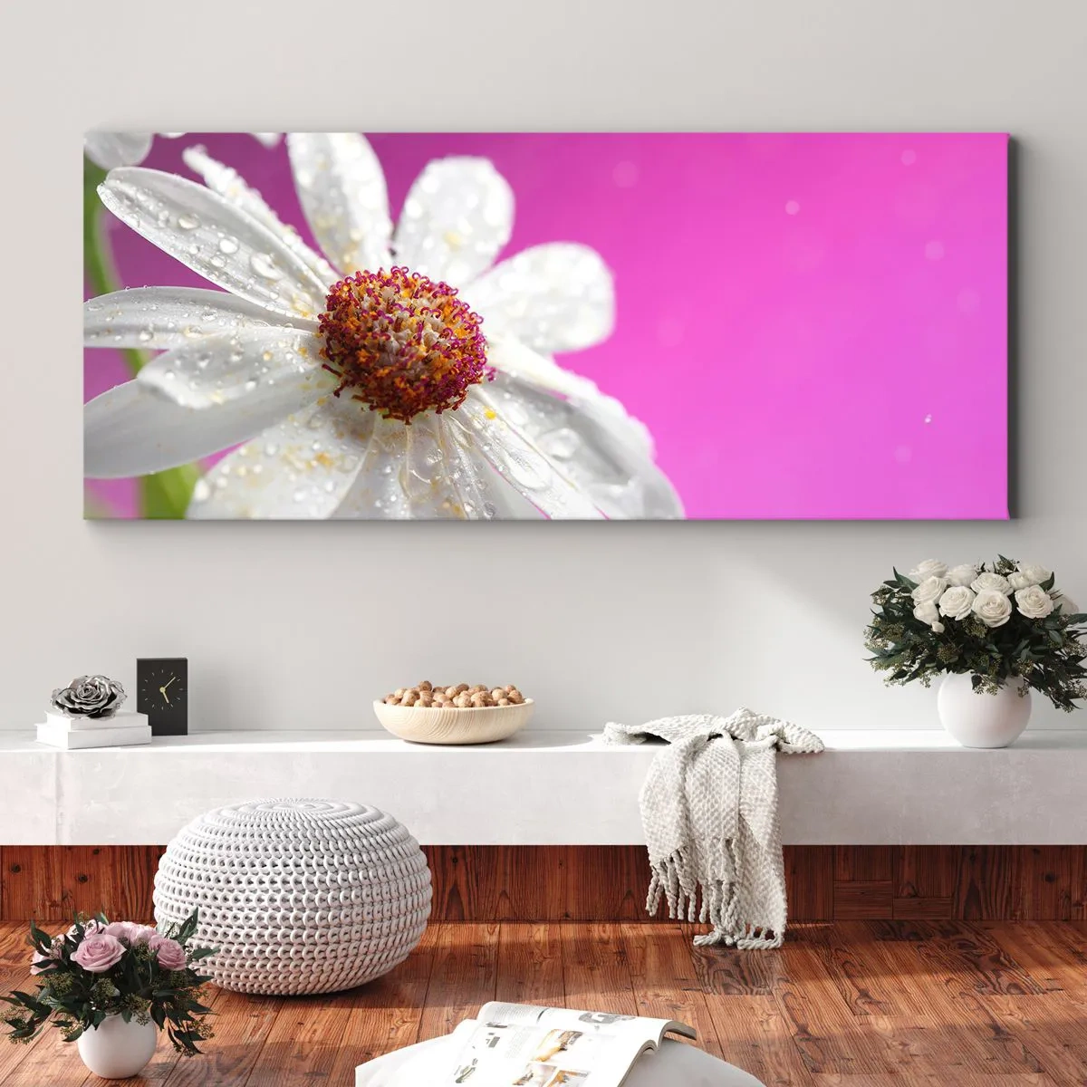 Schilderen op canvas - Bescheiden in zijn schoonheid - 100x40 cm