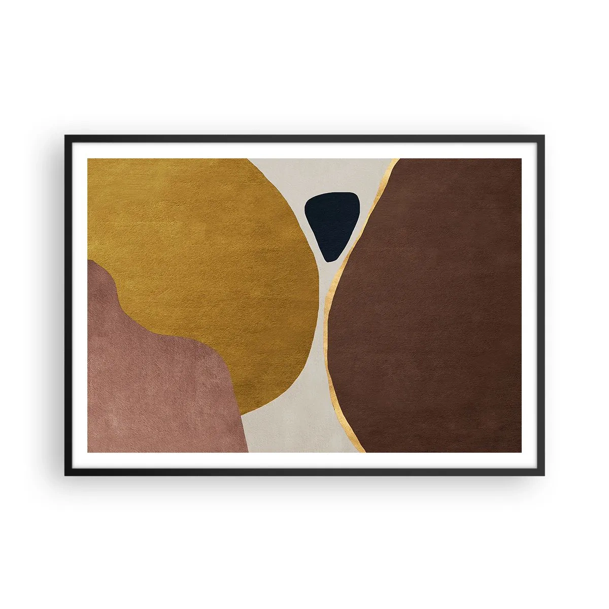 Poster in een zwarte lijst - Abstractie – een plek in de ruimte - 100x70 cm