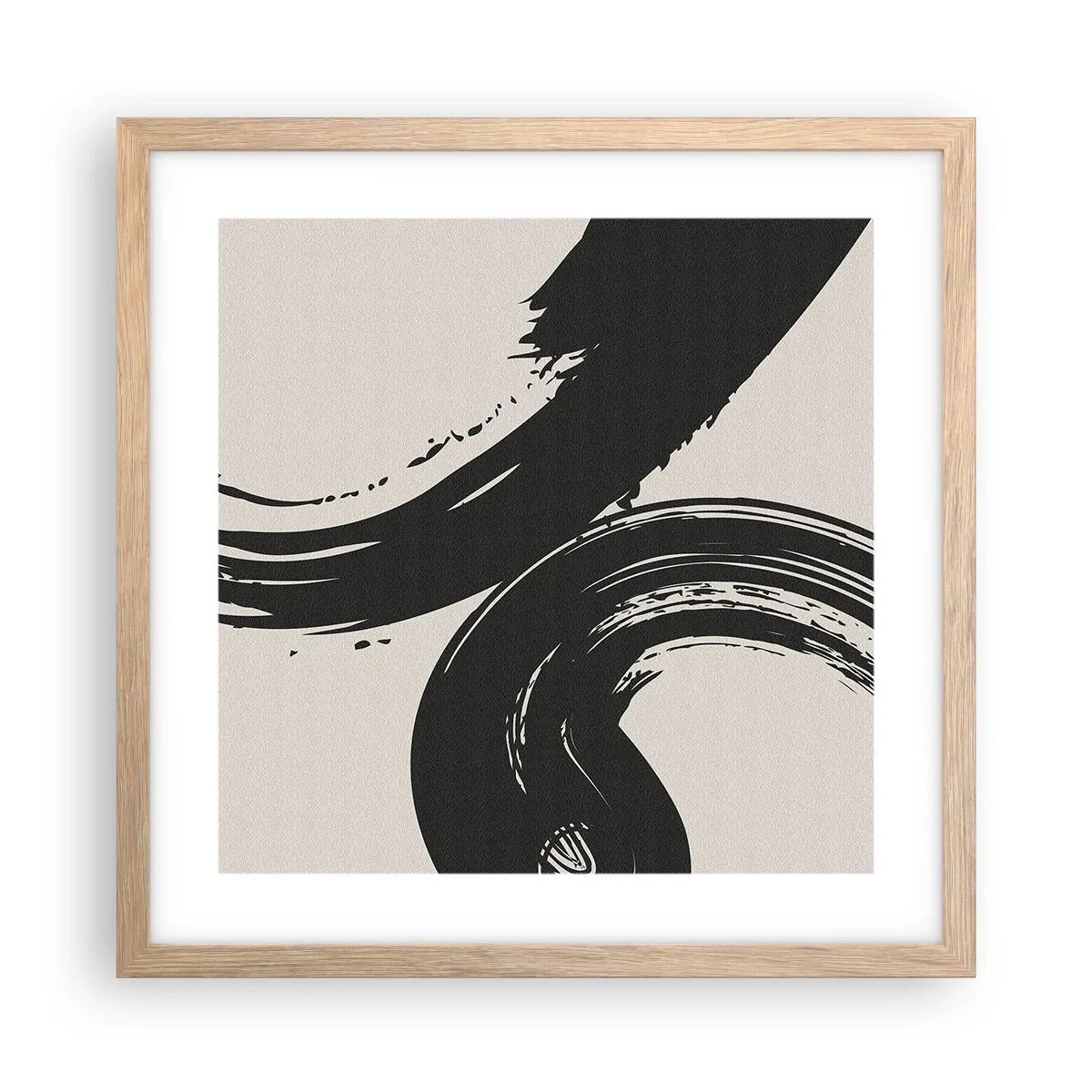 Een poster in een licht eiken lijst - Vegend en cirkevormig - 40x40 cm