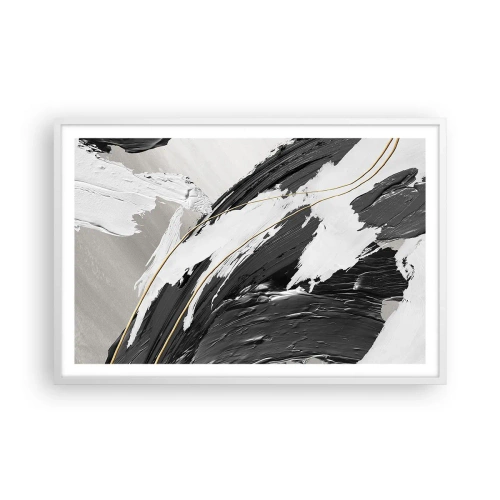 Poster in een witte lijst - Abstractie op grote schaal - 91x61 cm