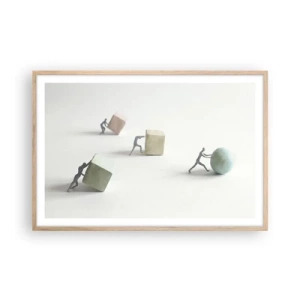 Een poster in een licht eiken lijst - Puur leven - 91x61 cm