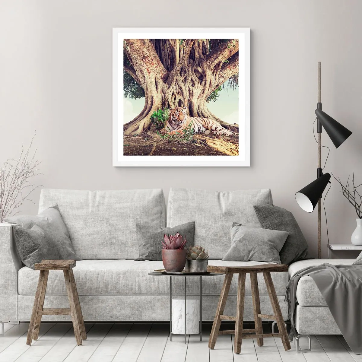 Poster in een witte lijst - Uitzicht vanuit het boek Genesis - 50x50 cm