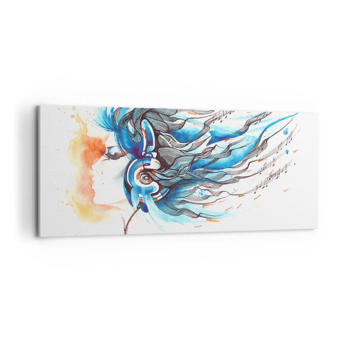 Schilderen op canvas - Laat de muziek spelen - 100x40 cm