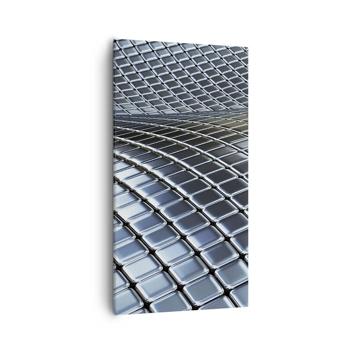 Schilderen op canvas - Metallic zilveren golf - 55x100 cm