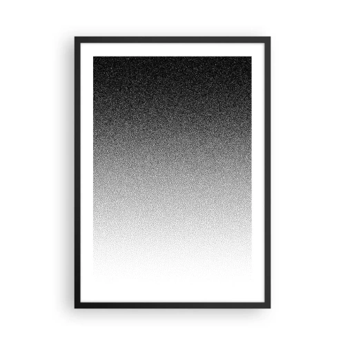 Poster in een zwarte lijst - Minimalistisch zwart-witverloop in een stippelpatroon - 50x70cm - Naar het licht - Moderne wanddecoratie voor woonkamer en slaapkamer ARTTOR